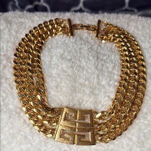 Givenchy Chunky Gold Chain Choker Necklace